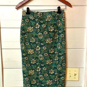 Peruvian Connection Fernwood Pencil Floral Skirt Size S.